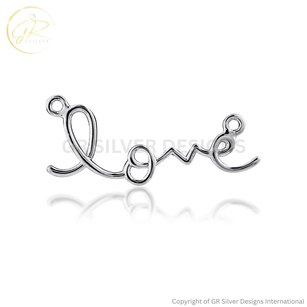 Minimalist 925 Sterling Silver Love Sign Pendant Necklace