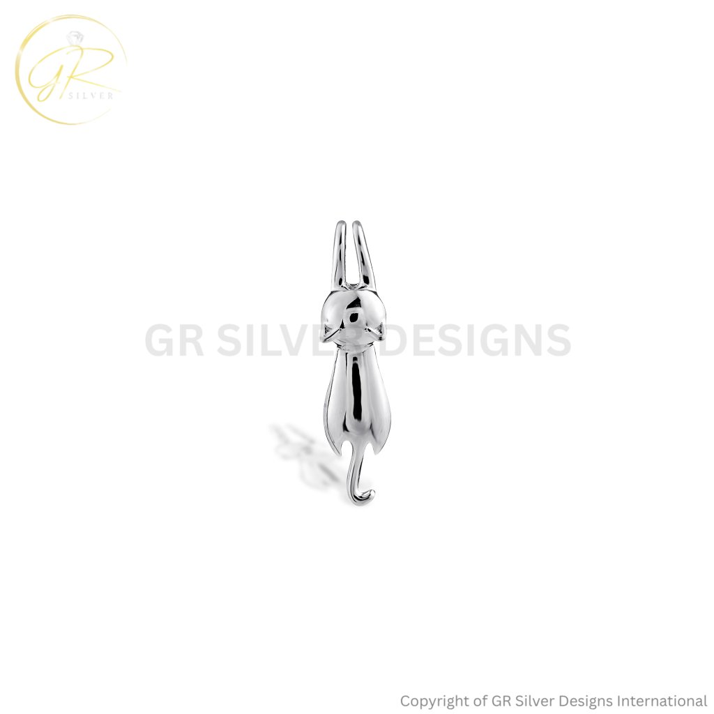 925 Sterling Silver Minimalist Cat-shaped Pendant Necklace